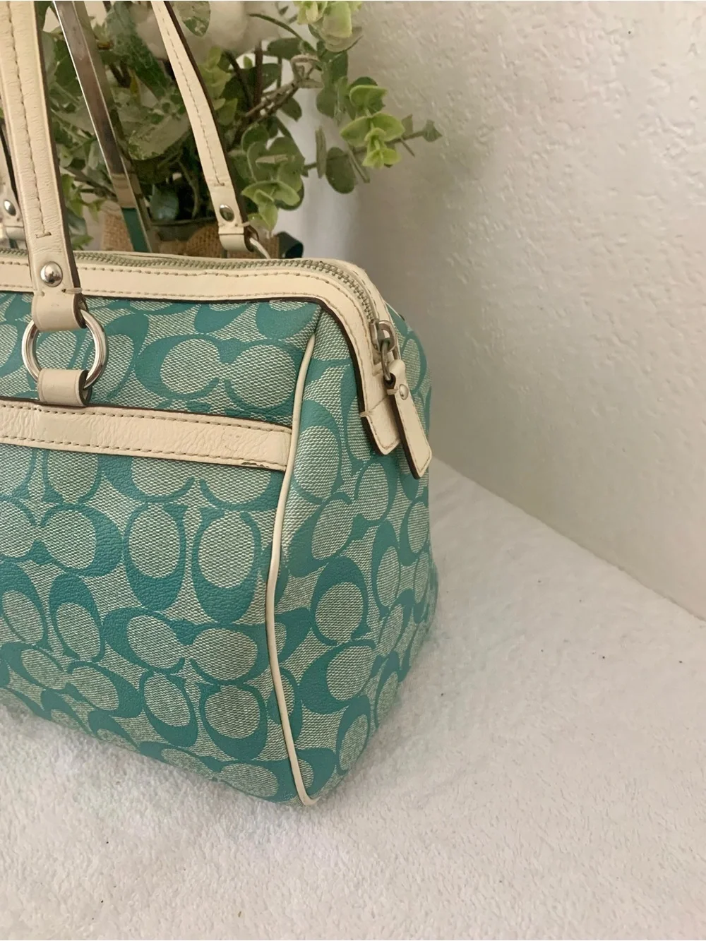 Coach Classic Signature Logo Satchel Purse & Wallet Set
